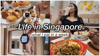 What I eat in a week in Singapore (Office days & weekends) | High tea at Ritz-Carlton hotel, Yoga YM