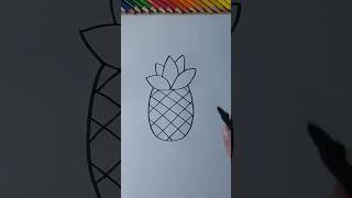 How to draw a easy pineapple#shorts