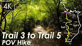 Trail 3 to Trail 5 Loop Hike with Live Map - POV Hike with No Music and No Commentary - 4K