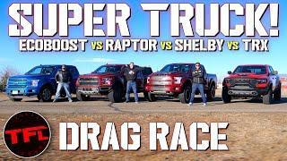 It's So ON: Ram TRX vs. Shelby F-150 Super Snake vs. Raptor Drag Race Surprise!