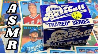 ASMR: some 1980s baseball card update sets / whisper and gum chewing