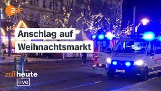 Autofahrer fährt in Menschenmenge auf Magdeburger Weihnachtsmarkt | ZDFheute live