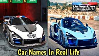 Police Sim 2022 | All Cars Names In Real Life | Developer - @OviLexSoft Ovilex Software