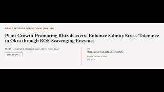 Plant Growth-Promoting Rhizobacteria Enhance Salinity Stress Tolerance in Okra throug... | RTCL.TV