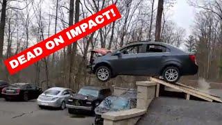 Jumping a Car off a 10 Foot Wall! The Chevy Sonic Dies!