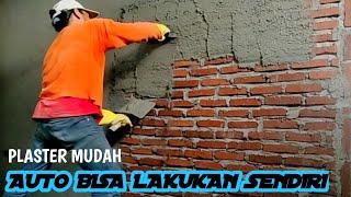 Cara Plester Dinding Bata Tanpa kayu Jidar || wall plaster quick way