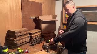 Speakeasy Style Decor - Assembling Vintage Cigar Press (Mold) Shelves prior to shipping.