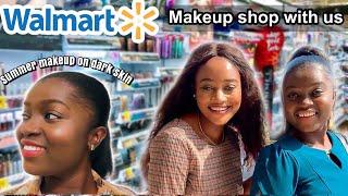 WALMART DRUGSTORE MAKEUP SHOP WITH US + MAKEUP FOR BEGINNERS ON BLACK WOMEN USING 5 PRODUCTS