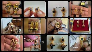 Black Beads earrings designs. with weight-2022.