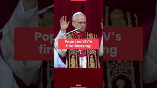 Pope Leo XIV appears emotional as he imparts his first blessing upon his flock, the Church.