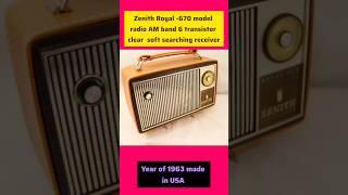 vintage 60s leather finishing  receiver Zenith Royal 670 6 transistor AM band deep toner#oldradio