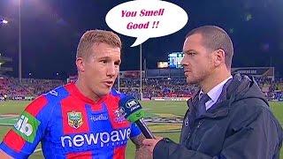 Rugby Player Tells Reporter 'You Smell Good' During Half-Time