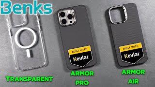 Benks KEVLAR Armor iPhone 15 Pro Max Cases - Armor Pro & Armor Air