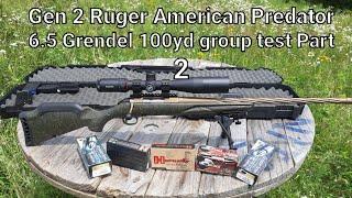 Gen 2 Ruger American Predator 6.5 Grendel 100yd Group Test Part 2