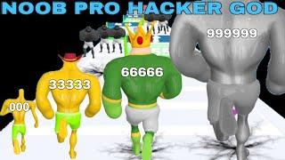 NOOB VS PRO VS HACKER VS GOD in BIG Man Run 3D(Satisfying  Game)