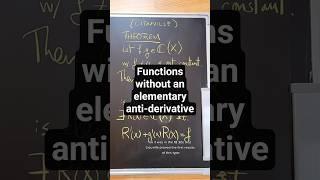 Functions without an elementary anti-derivative #math #calculus #integral #derivative #stem