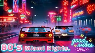 80s Neon Drive | Retro Miami Nights Lofi Synthwave Journey