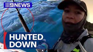 Man shares nail-biting video of being hunted down by a shark | 9 News Australia