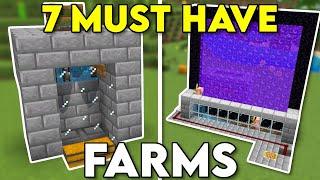 7 MUST HAVE Farms Minecraft Bedrock 1.21!