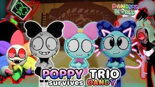 🫧  POPPY TRIO SURVIVES TWISTED DANDY  - Dandys world trio gameplay #22 - #RainyMellie