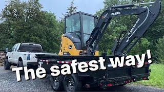 How to CORRECTLY load a mini excavator in a dump trailer