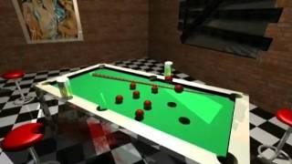 3D animation in POV-Ray snooker table