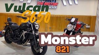 Kawasaki vulcan650 2017 (12x) + ducati monster821 2016(14x)-thi moto thủ đức