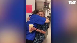 Sailor Surprises Her Mom After 1 Year Away In The Navy