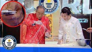 Making The World's Thinnest Noodle - Guinness World Records