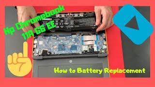 Hp Chromebook 11A G6 EE How to Battery replacement disassembly