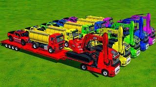 Loader Of Colors - Mini Tractors and Trailer with Cat Backhoe Loaders - Farming Simulator 22