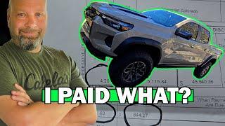 What I Paid For Our 2024 Chevy Colorado ZR2, All the Details And Fees