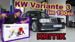 Huber‘s Garage - KW Variante 3 im 190er - Pro und Kontra / Stilllegen der Niveauregelung