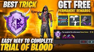 Get Free Kill Msg , Free Emotes | Trial Of Blood | Demon Hunter Achievement Trick | PUBGM