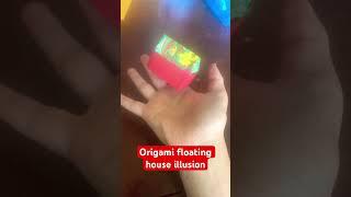 Origami floating house illusion ￼(by Jeremyshaferorigami) 