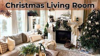 Christmas Decorate with Me | Simple & Natural Style | Cozy Christmas Living Room Decorating