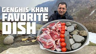 Emperor Genghis Khan's Favorite Dish! Meat Cooked on Stones