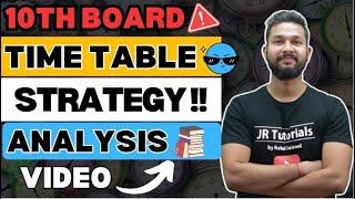 10TH BOARD TIME TABLE STRATEGY ANALYSIS VIDEO | JR TUTORIALS |