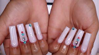 WATCH ME WORK: LONG MILKY WHITE FULL SET | TATI CHANEL