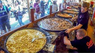 Orgy of France Street Food. Bourguignon, Cassoulet, Tartiflette, Raclette, Rougail, Paella