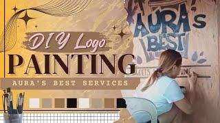 LOW BUDGET Painting on Plywood for BUSINESS LOGO tutorial | a u r a