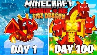 I Survived 100 Days as a FIRE DRAGON in HARDCORE Minecraft!