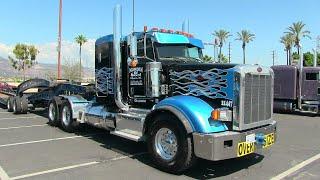 Monzon & Son Heavy Haul Peterbilt 367 And 9-Axle Cozad Trailer Walk-Around At Truckin' For Kds 2022