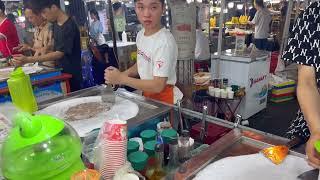 Eating Rolled Ice Cream and Egg Waffle in Da Nang's Son Tra Night Market