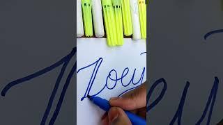 Name request in calligraphy design | Zoey | #shorts | Calligraphy name art