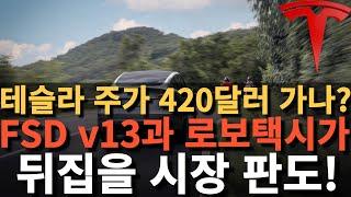 테슬라 주가 420달러 가나? FSD v13과 로보택시가 뒤집을 시장 판도!