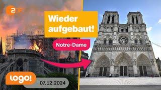 Nach 5 Jahren Bauzeit: Notre-Dame wiedereröffnet | logo!-Nachrichten vom 07.12.2024