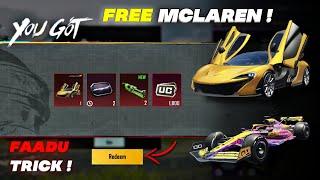 BIGGEST TRICK  GET FREE McLaren SKIN BGMI | Mclaren Crate Opening Bgmi Pubg | Free Uc Bgmi Trick !