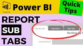 How to Create Cool Sub-Tabs to Switch Between Visuals on a Power BI Report Page - Bookmark Navigator