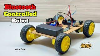 How To Make Bluetooth Controlled Robotic Car | Arduino Bluetooth Car | Electronic Projects